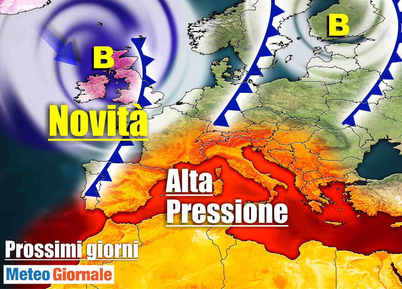 Fase più calda anticiclonica nei prossimi giorni