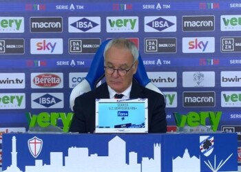 Ranieri: “Servirà la migliore Samp. Che emozione affrontare la Roma!”