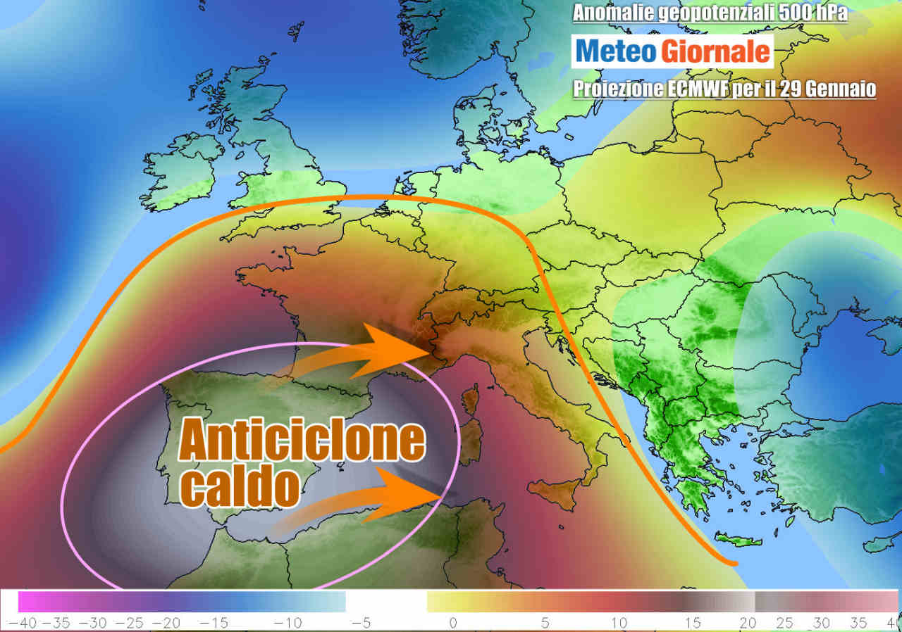 La possibile evoluzione per fine Gennaio