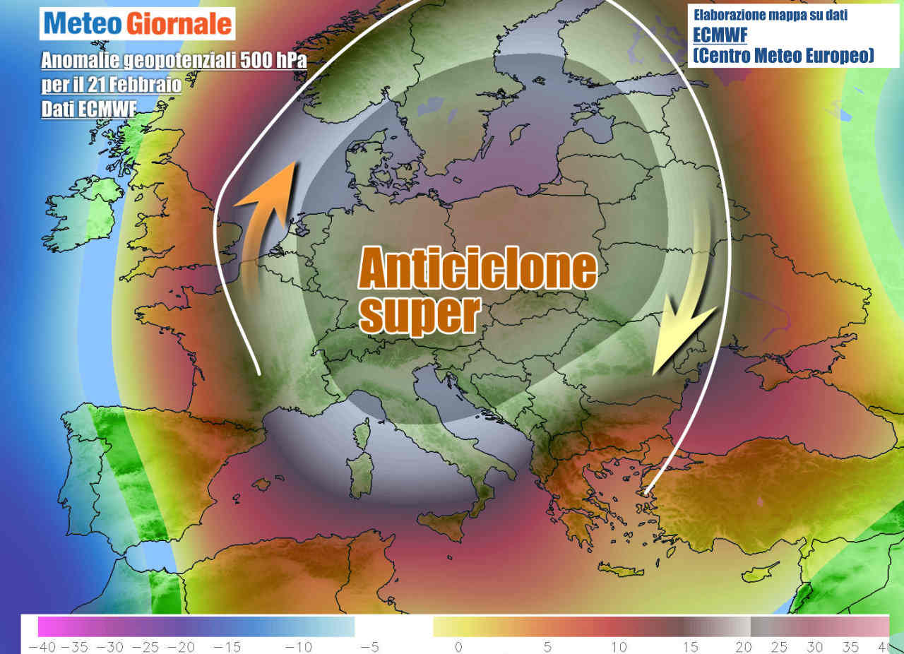 Potente anticiclone caldo a partire dal prossimo weekend