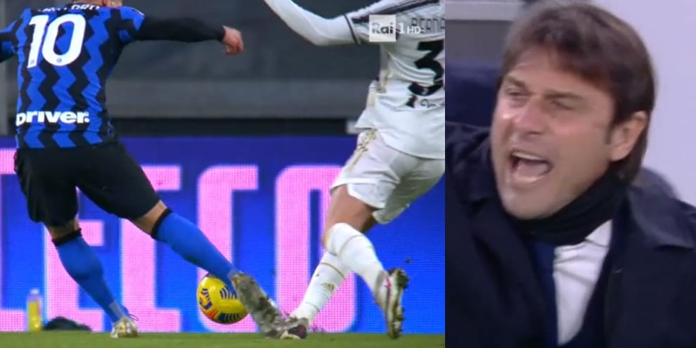 Juve-Inter, Conte s'infuria e reclama un rigore che non c'è...