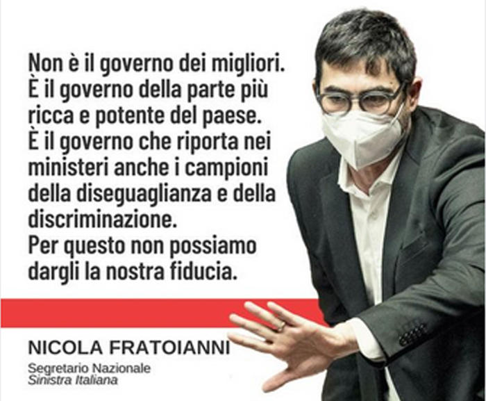 Governo: Fratoianni, proposto a SI di non votare fiducia