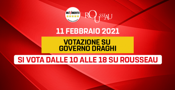 Governo: su Rousseau il voto degli iscritti dalle 10 alle 18