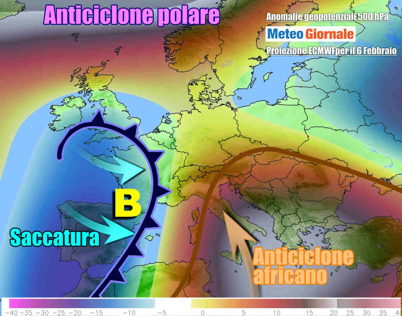 Scenario di previsione verso il weekend