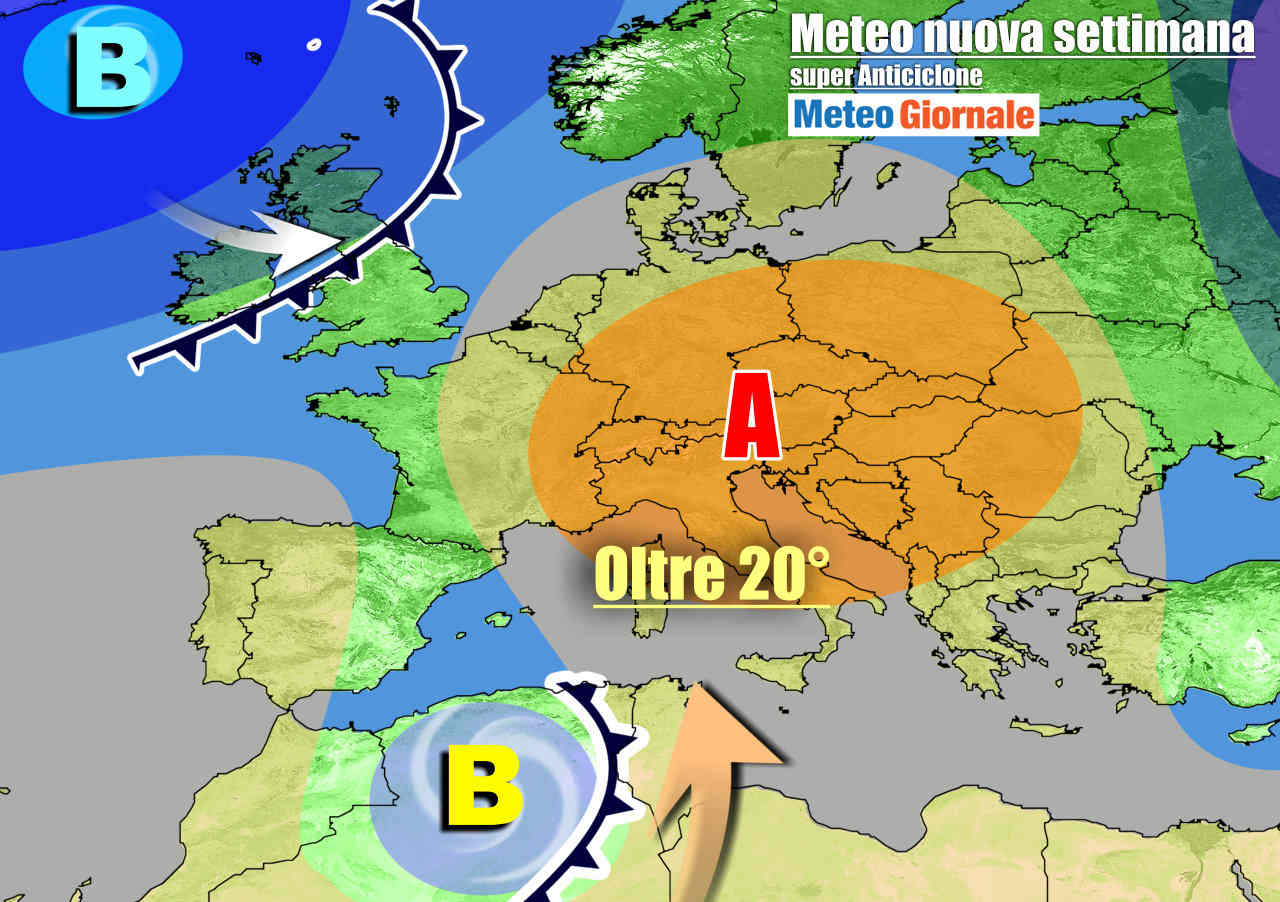 Potente anticiclone per gran parte della nuova settimana