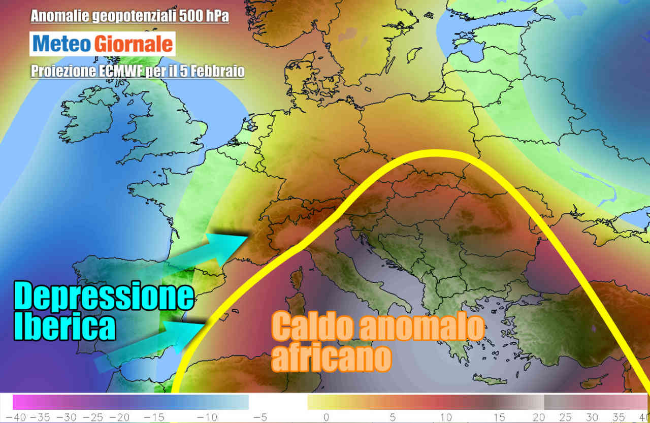 Meteo atteso sino a sabato, con il dominio dell'anticiclone africano