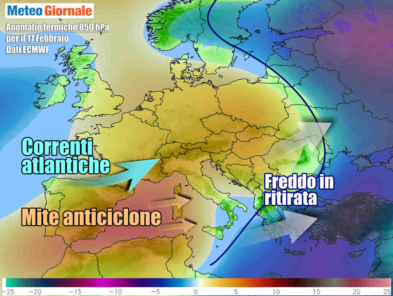 Aria mite in arrivo sull'Italia, ma anche infiltrazioni umide atlantiche