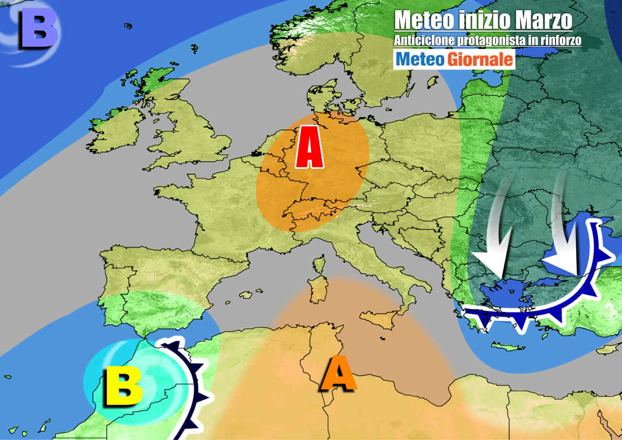 Evoluzione meteo inizio marzo