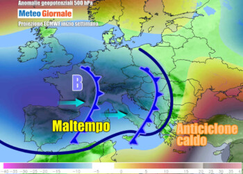 METEO Italia. Maltempo e stop caldo, nuove perturbazioni in settimana
