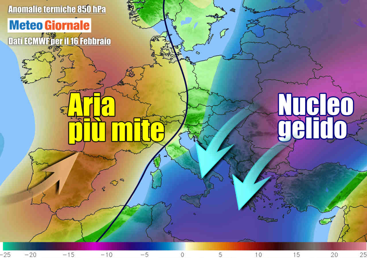 La situazione attesa subito dopo inizio settimana