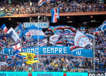 Sampdoria, striscione dei tifosi per festeggiare San Valentino