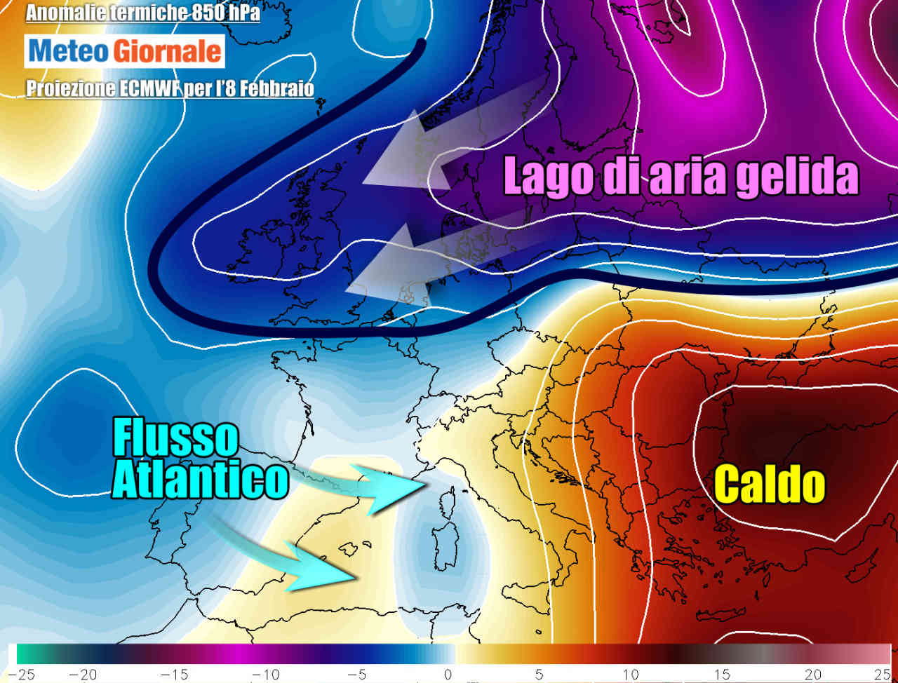 Evoluzione meteo fra weekend e inizio prossima settimana, con il gran freddo che scorrerà sul Nord Europa