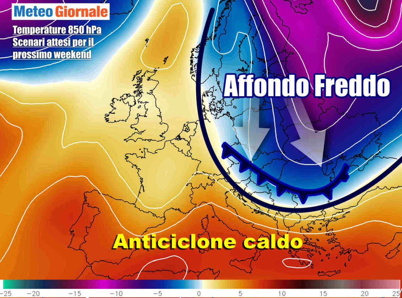 Aria più fredda lambirà l'Italia dal weekend, con stop al caldo anomalo