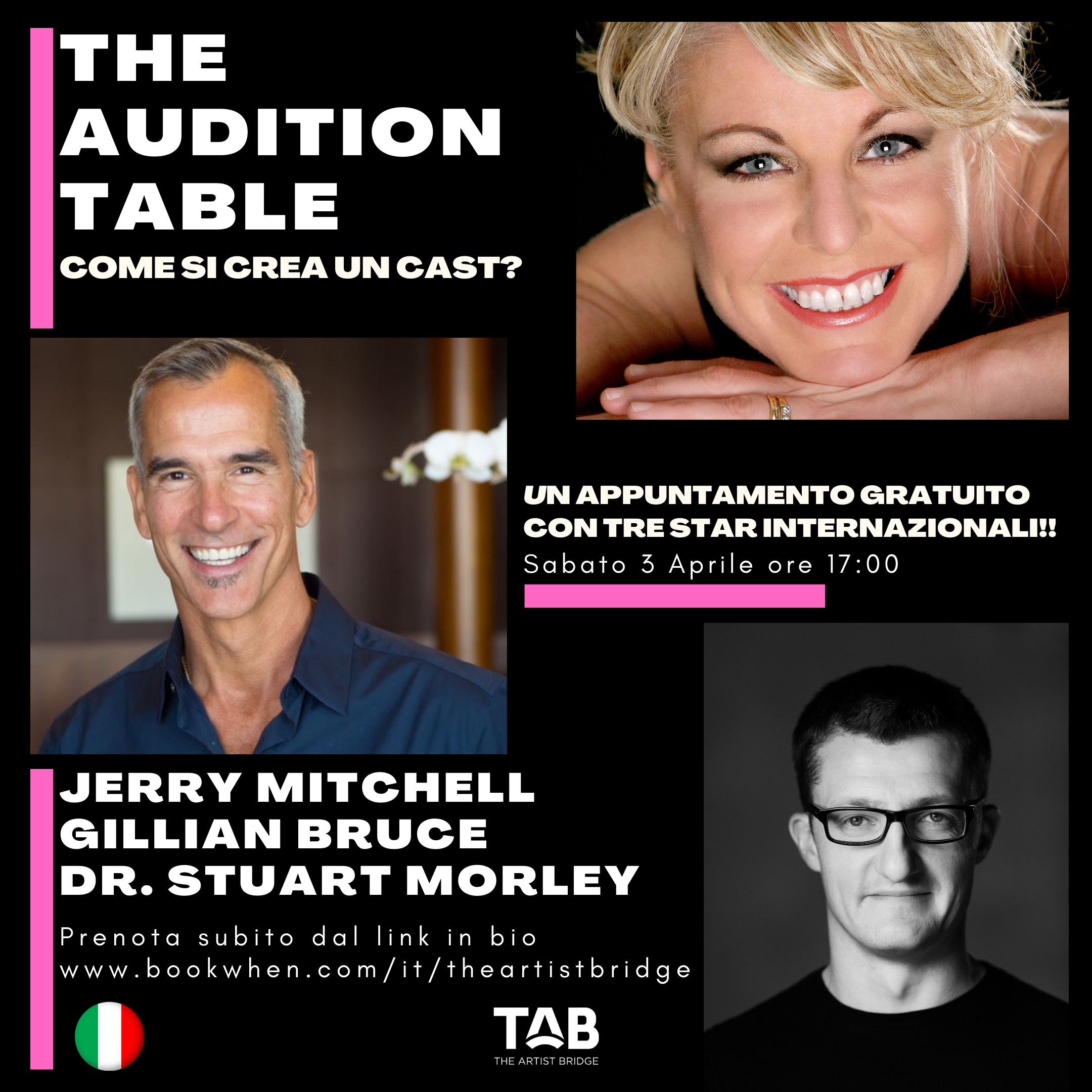THE AUDITION TABLE  un appuntamento gratuito con tre star internazionali del musical