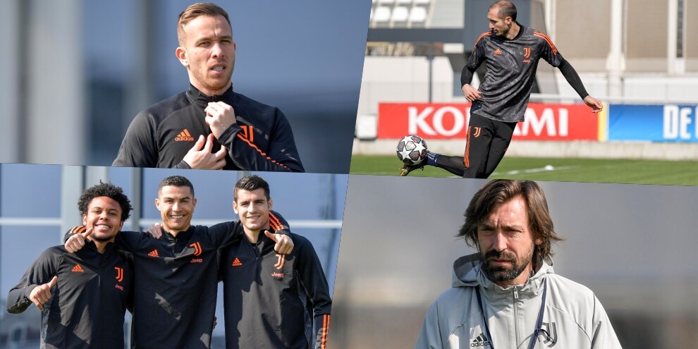 Juve-Porto, l'allenamento dei bianconeri