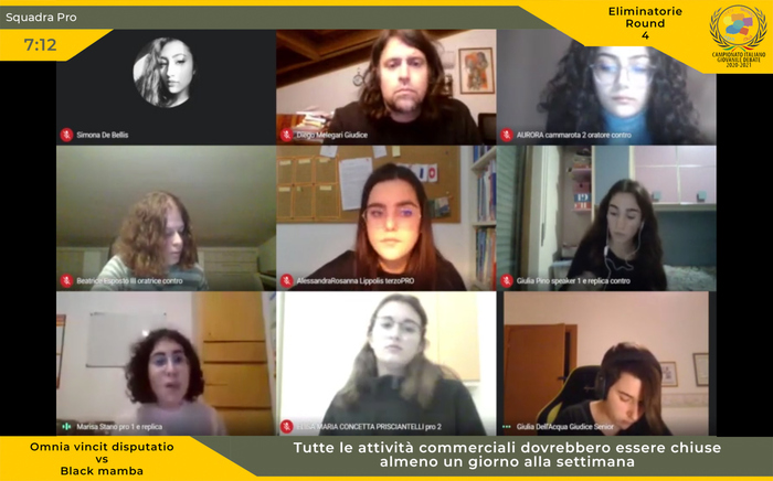 Campionato giovanile Debate, in testa Parma e Bari