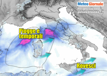 Imminente perturbazione condizionerà l’avvio di settimana. Le zone coinvolte