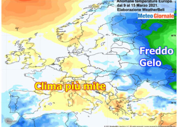 Marzo in Europa finora mite. Ora stravolgimento con arrivo del gelo tardivo