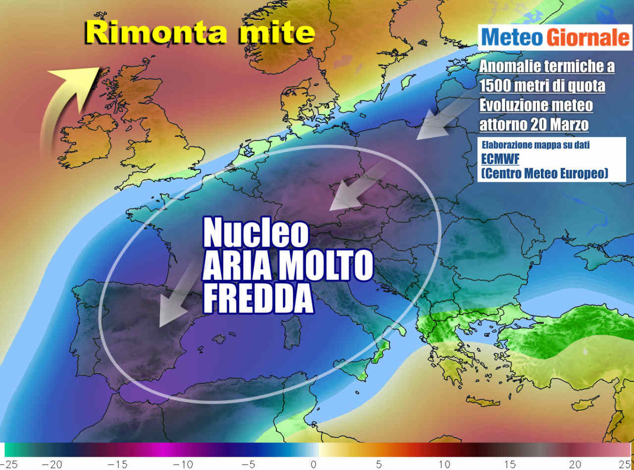 Lo scenario meteo atteso a ridosso del weekend