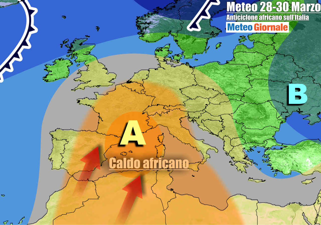 Evoluzione meteo fine marzo