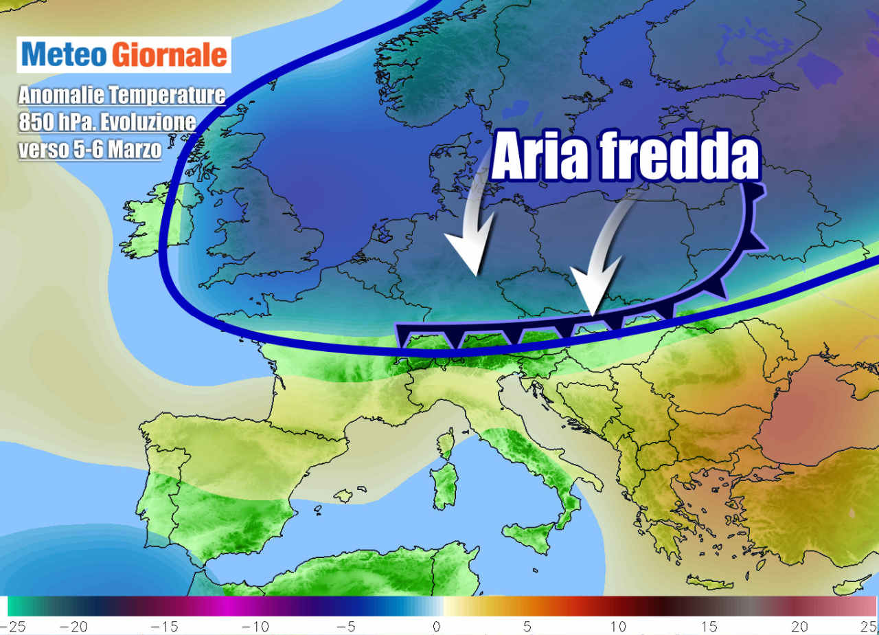 Evoluzione meteo verso il fine settimana