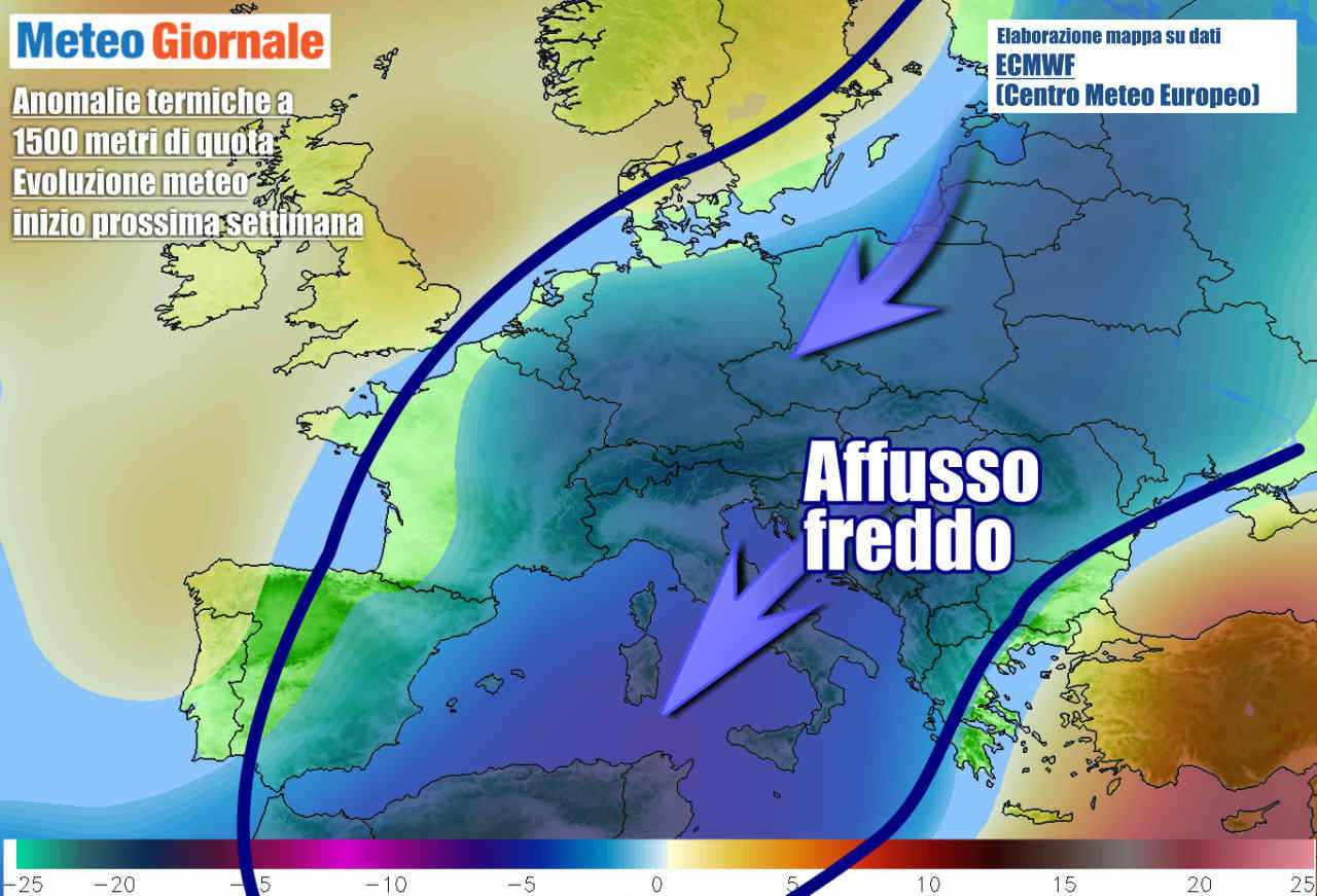 Ancora aria fredda da nord-est nei primi giorni della prossima settimana