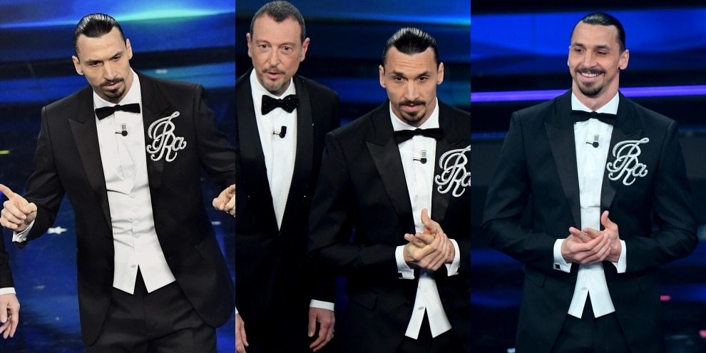 Ibrahimovic si prende Sanremo: che spilla sul completo!