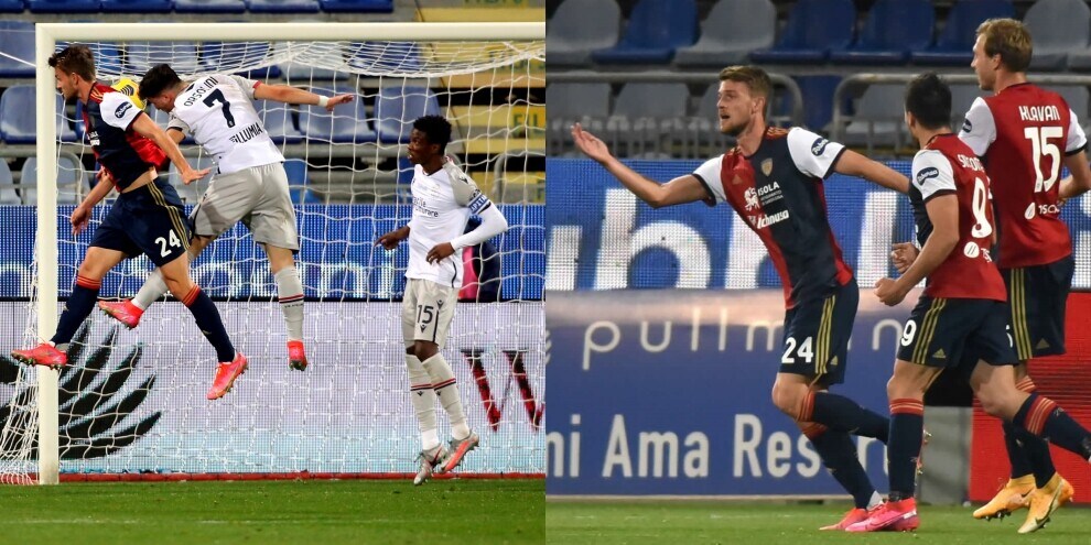 Cagliari-Bologna, decide Rugani: primo gol dell'ex Juve