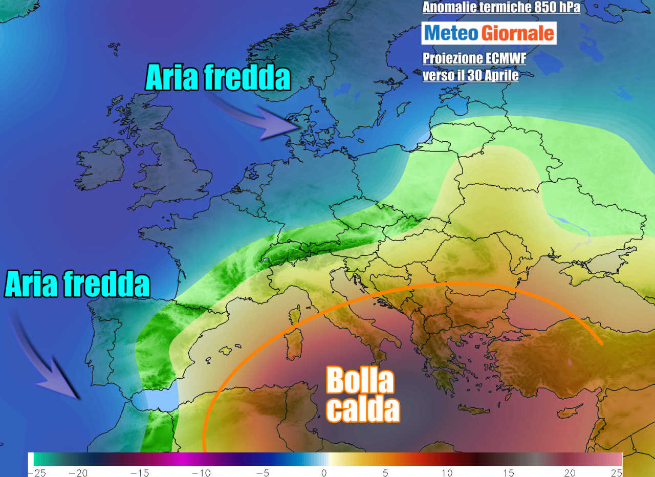 Fine aprile con clima caldo sull'Italia, specie al Sud