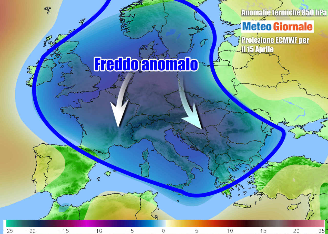 Nuova fase acuta di freddo su gran parte dell'Europa