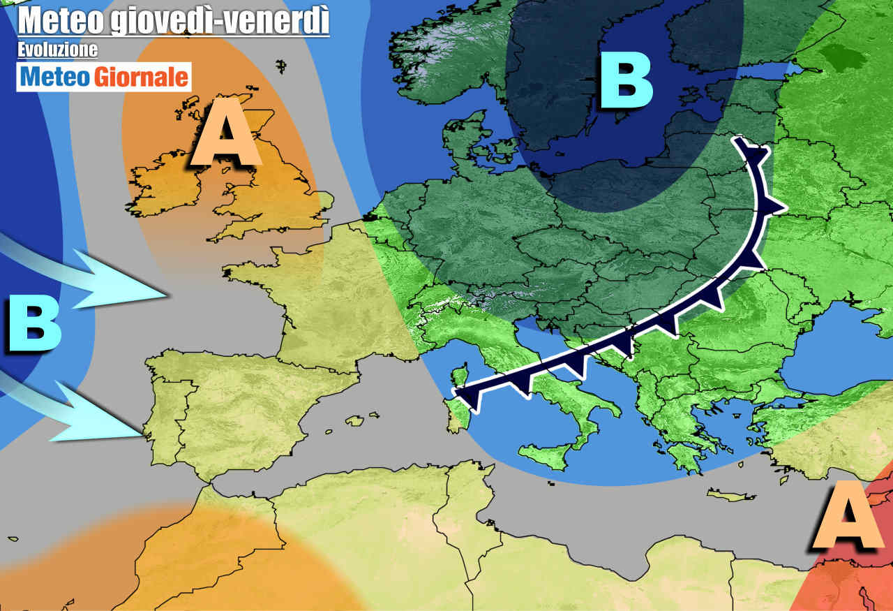 Tendenza meteo seconda parte di settimana