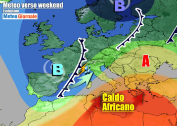 METEO Italia divisa in due. PIOGGE, TEMPORALI e GRANDINE al Centro-Nord