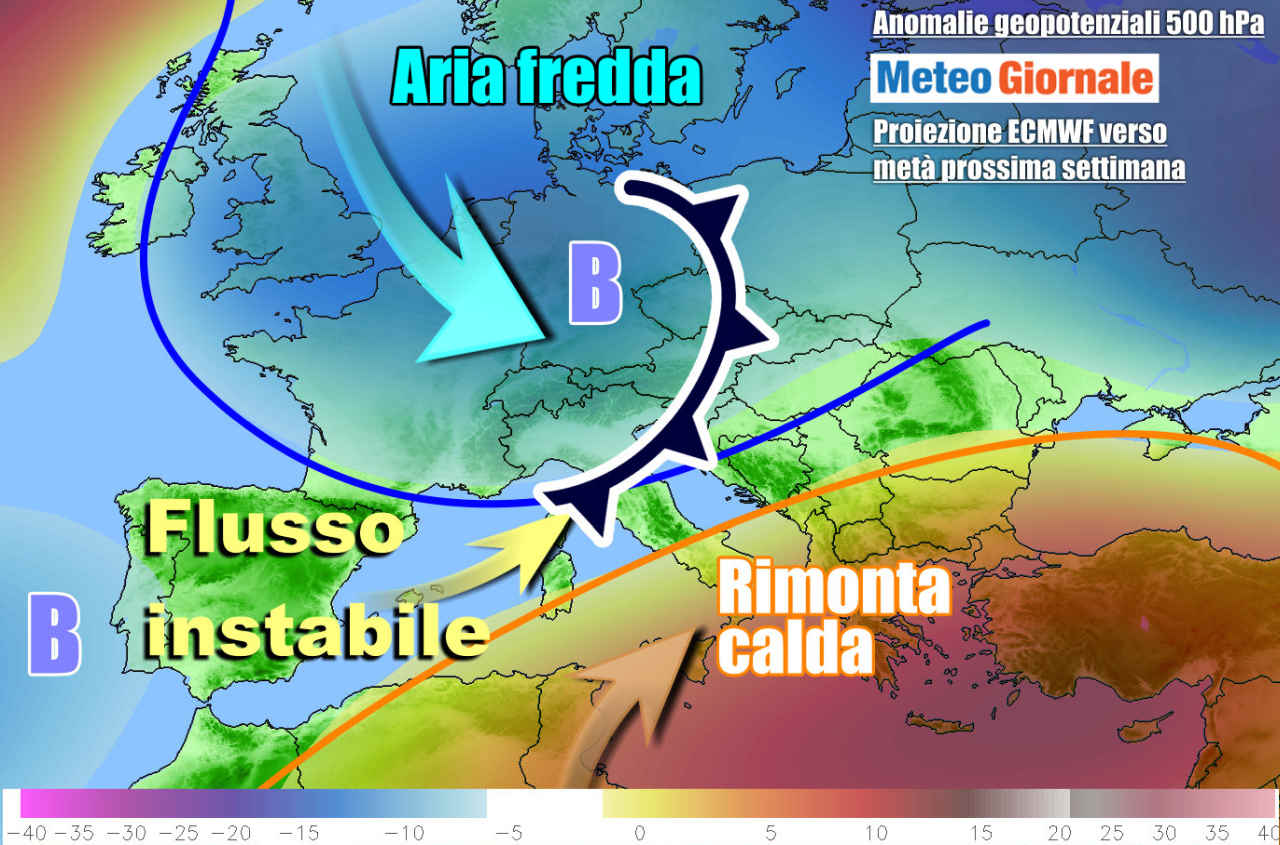 Meteo tendenza dal 25 Aprile al PRIMO MAGGIO. L’Italia sarà divisa in due