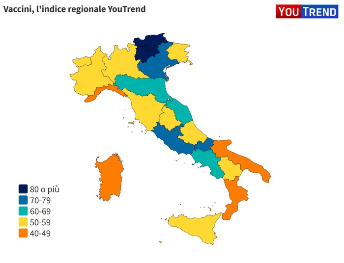 Vaccini, Italia a due velocità il Trentino corre e la Calabria resta indietro