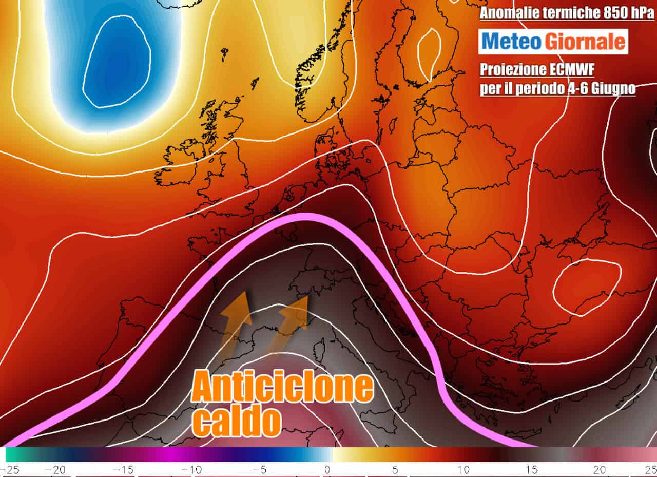 Anticiclone africano sul finire della prossima settimana