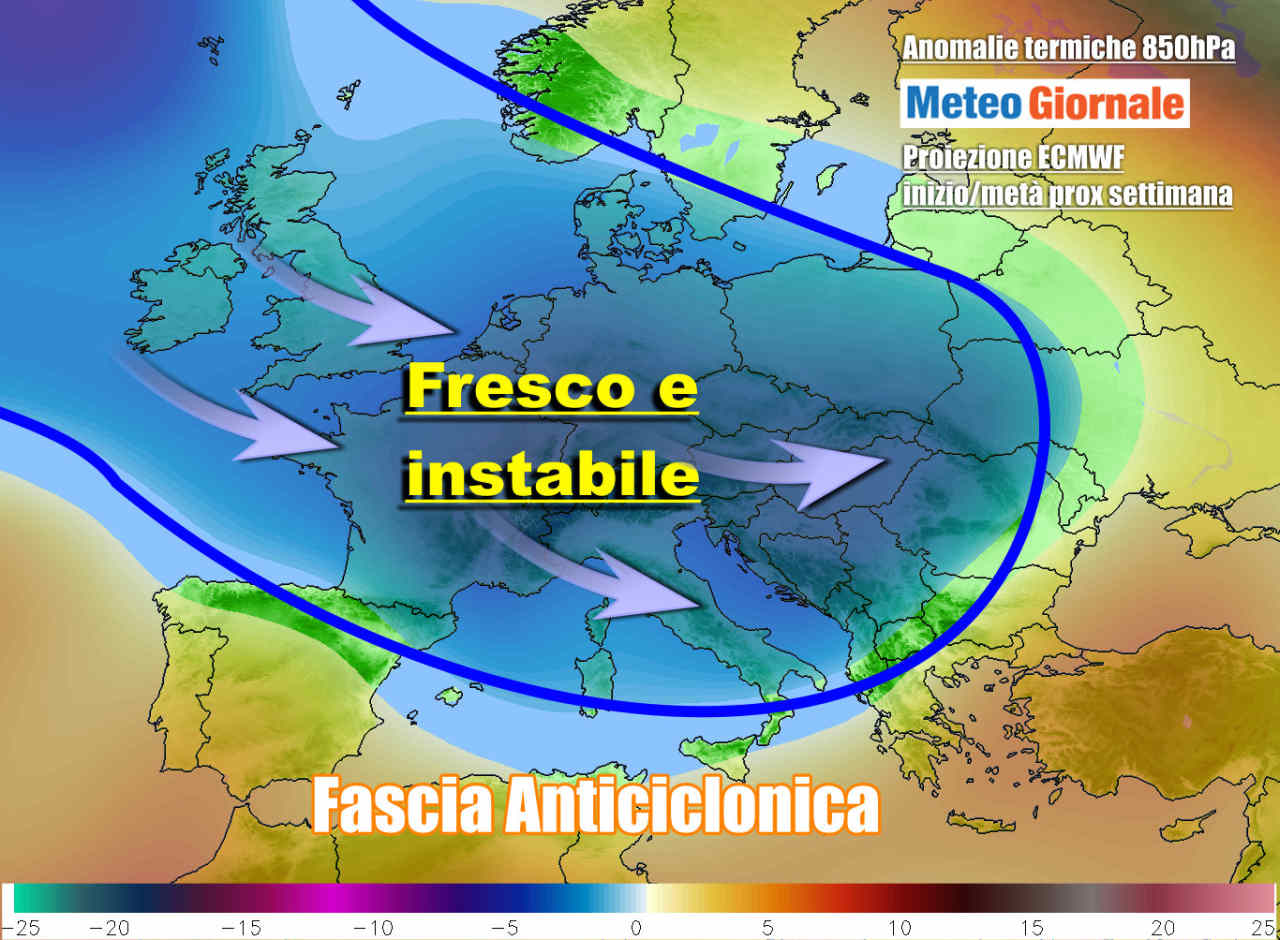 Evoluzione meteo prevista attorno al 18-19 Maggio