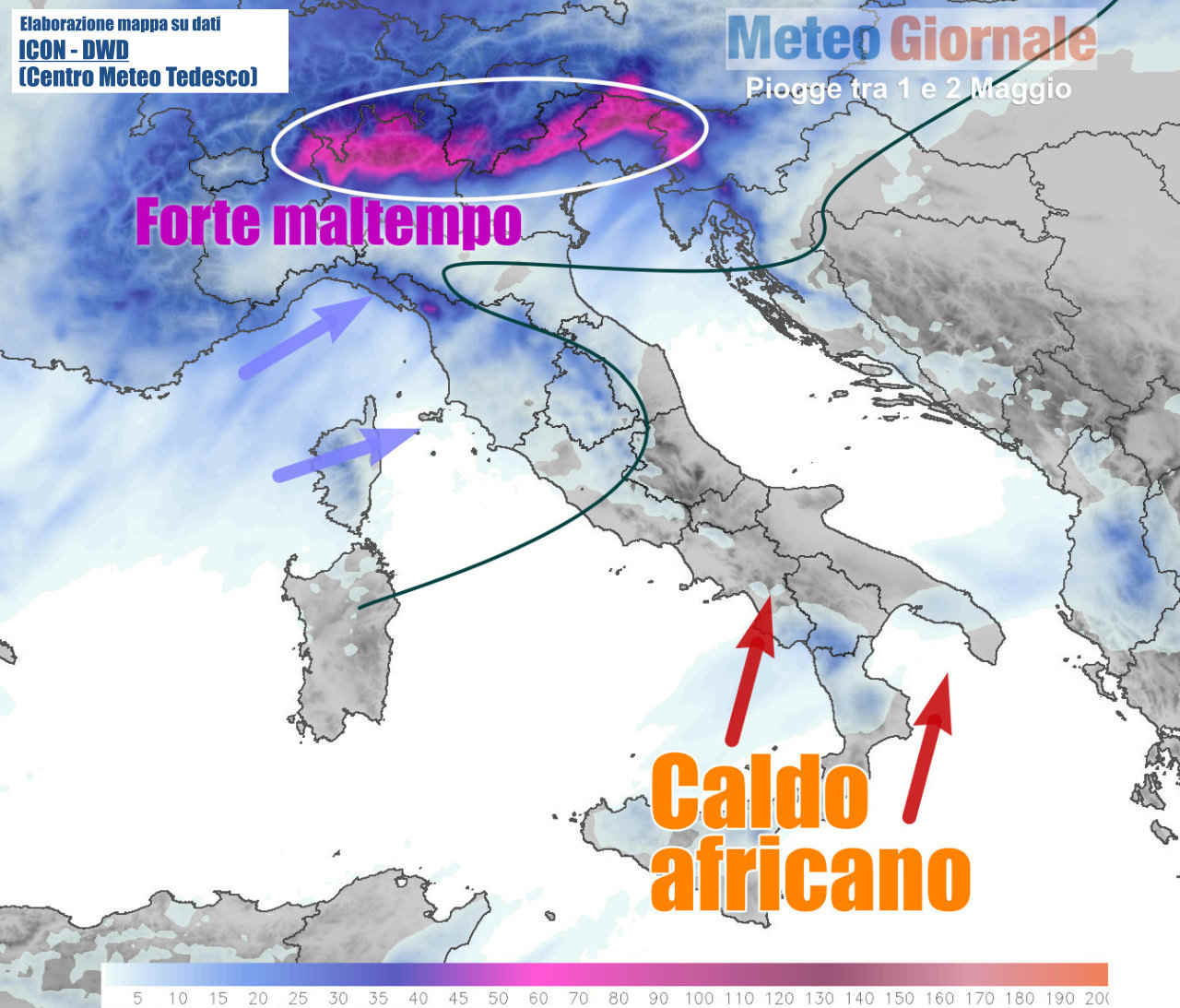 Weekend del Primo Maggio. Meteo fra forte maltempo al Nord e caldo al Sud