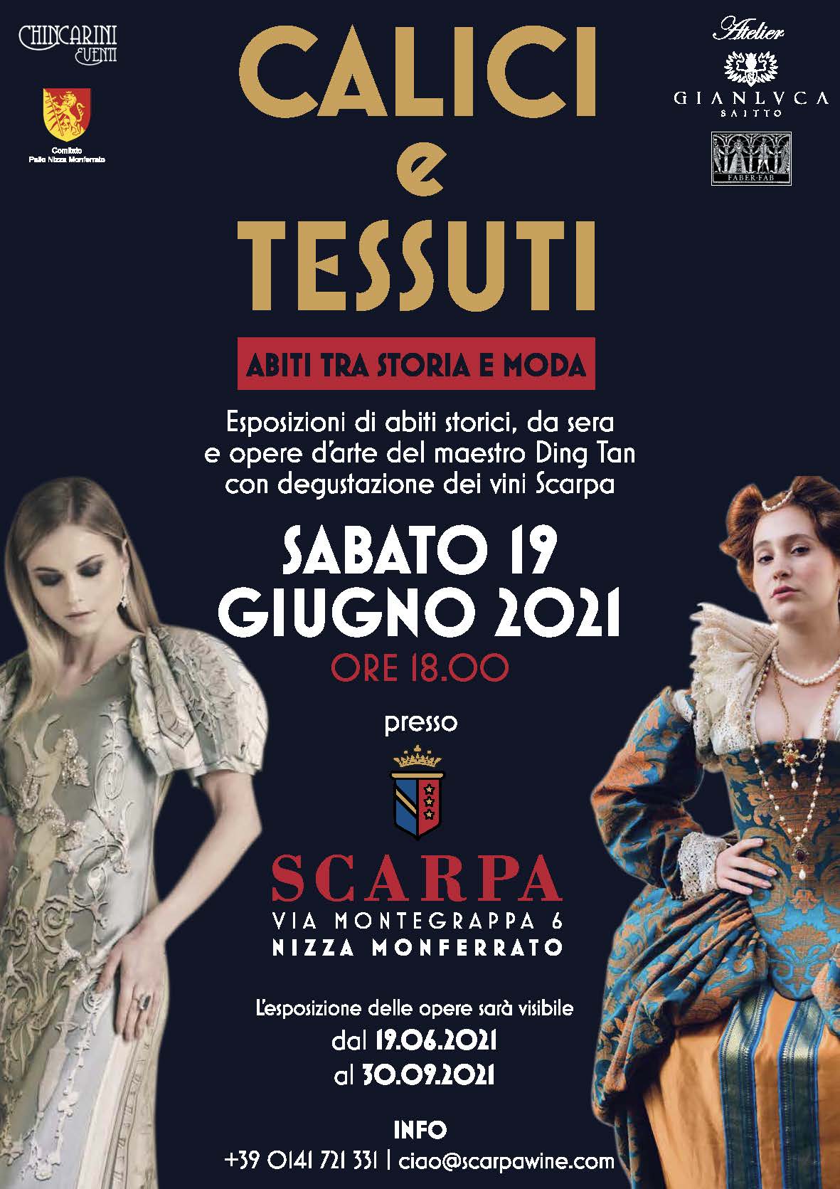 CALICI E TESSUTI IN MOSTRA ALL’ ANTICA CASA VINICOLA SCARPA