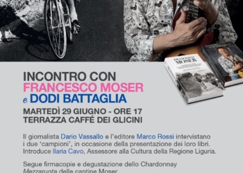 Il 29 giugno 2021 Dodi Battaglia e Francesco Moser presentano insieme i loro libri sulla Terrazza in fiore
