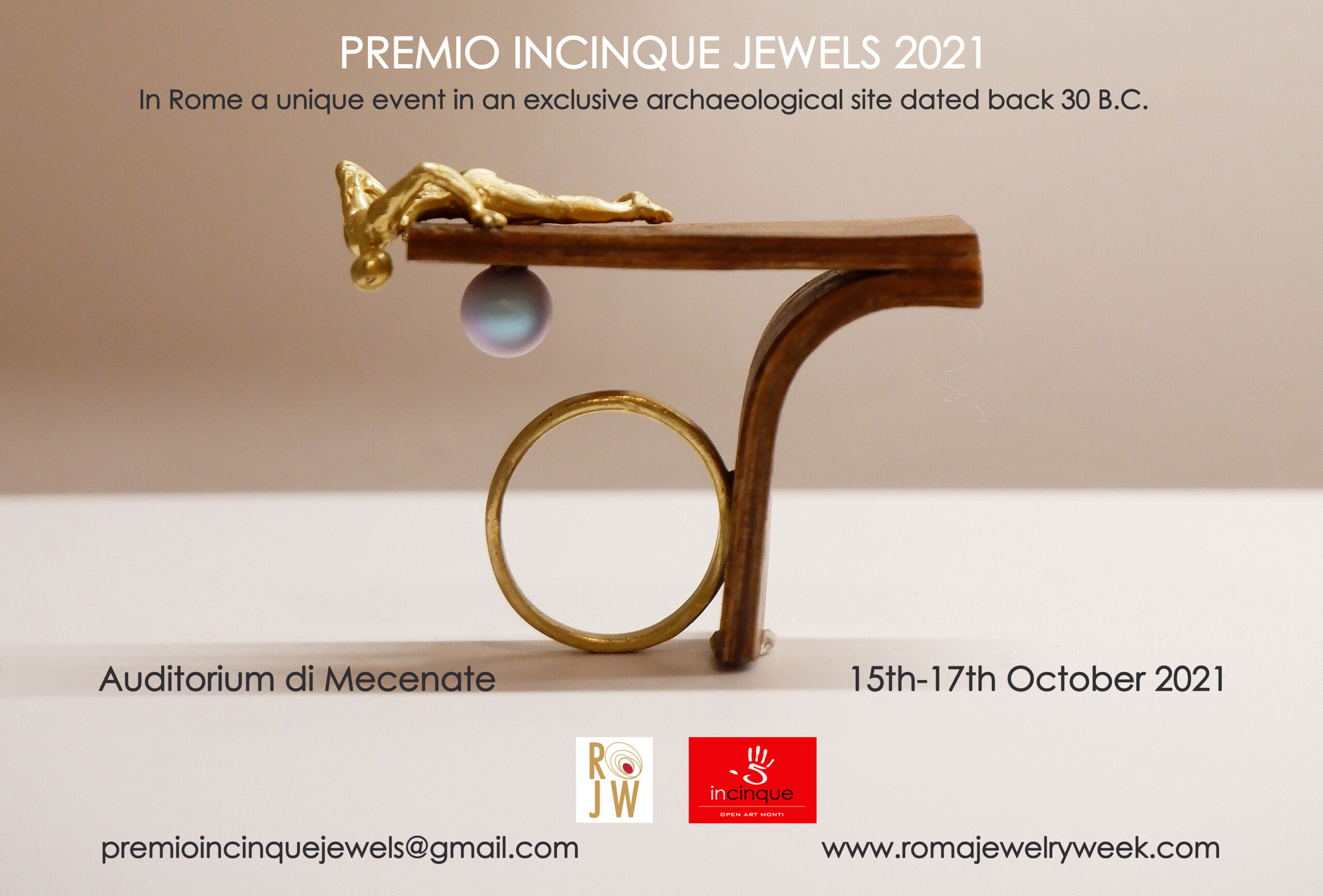 Premio Incinque Jewels è l’evento di punta della Roma Jewelry Week 15 al 17 ottobre 2021