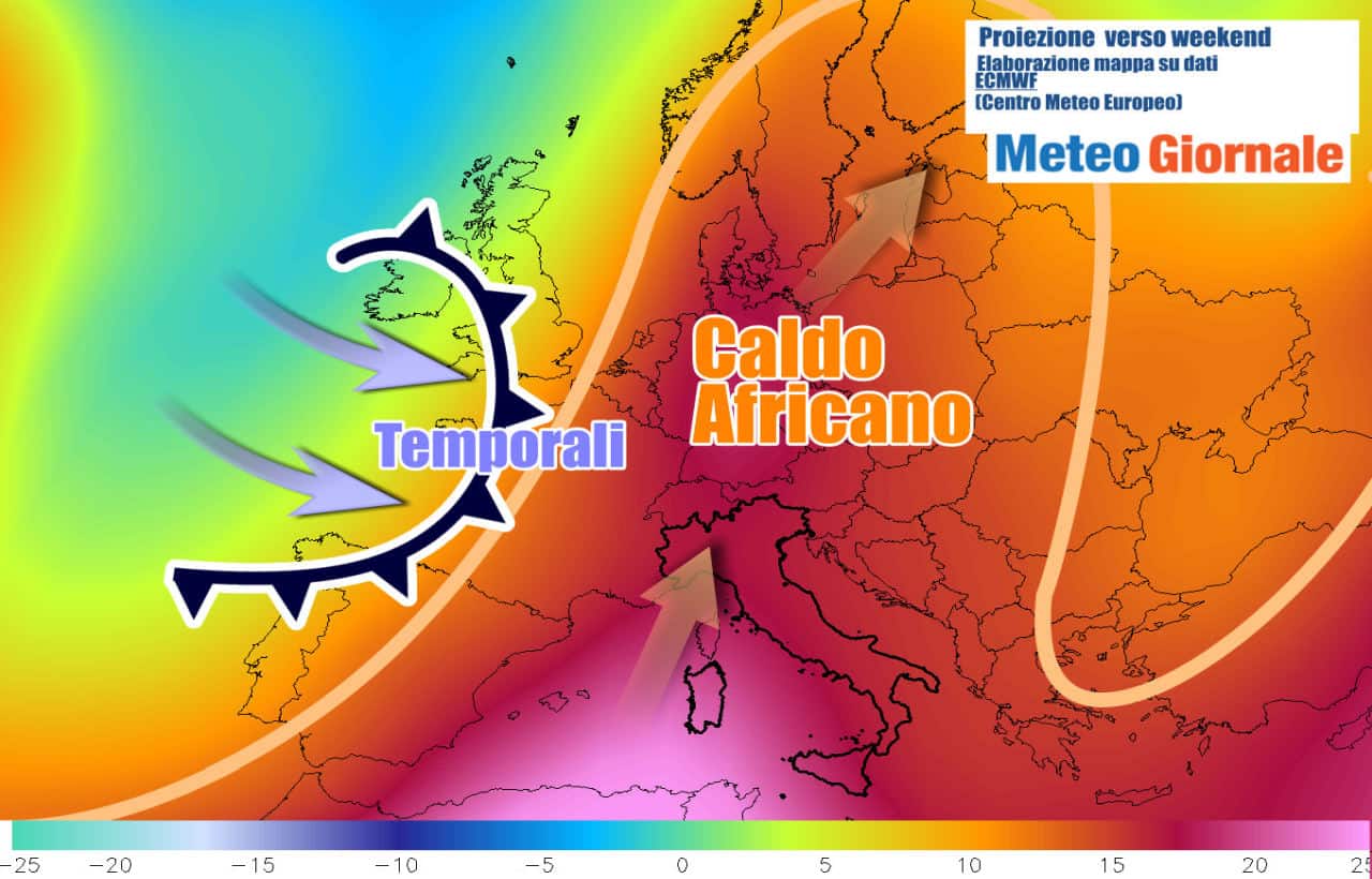 Europa quasi tutta col caldo africano