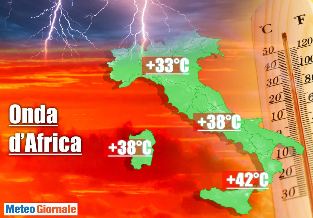 meteo influenzato da aria africana