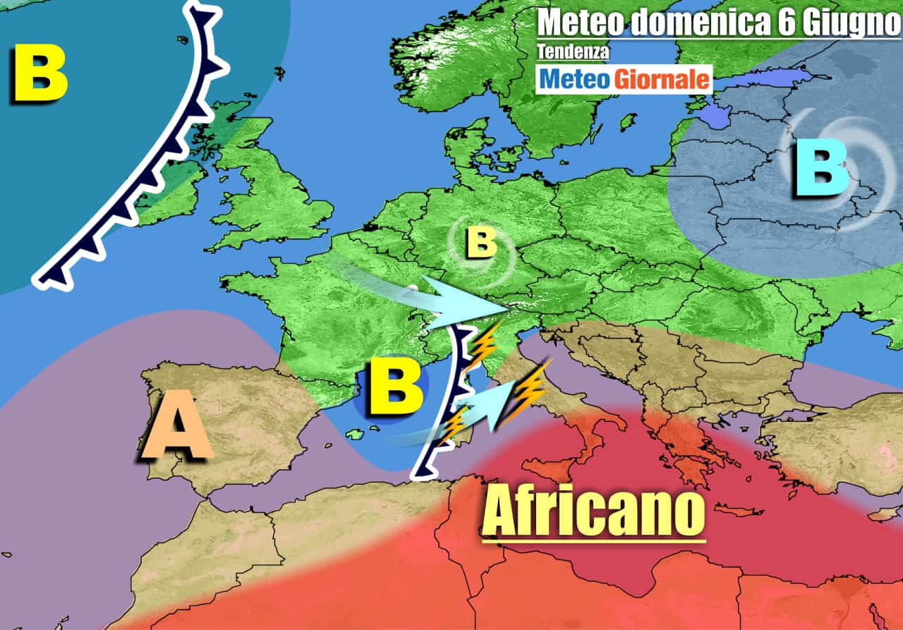 In Italia cede l'anticiclone con arrivo di temporali