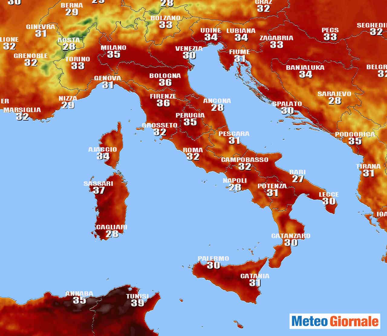 centro meteo tedesco previsione domenica 20 giugno