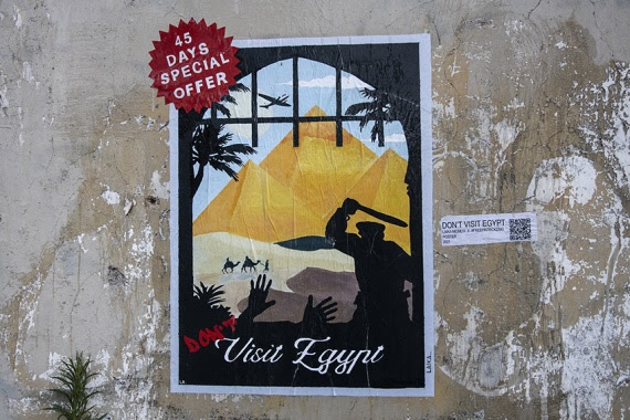 La Street artist Laika torna a denunciare la detenzione di Zaki: "DON'T VISIT EGYPT"
