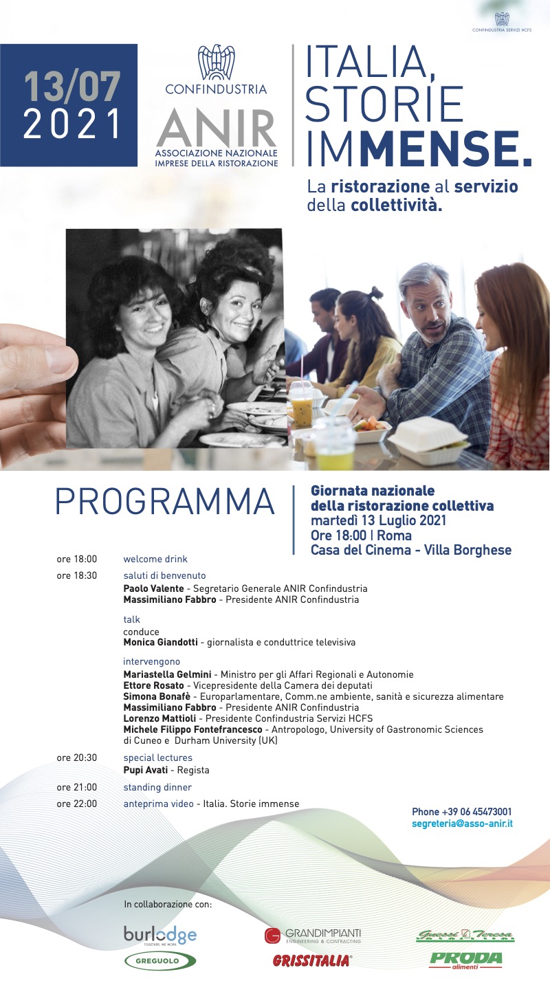IMPRESE, ANIR Confindustria presenta la prima giornata nazionale della Ristorazione Collettiva