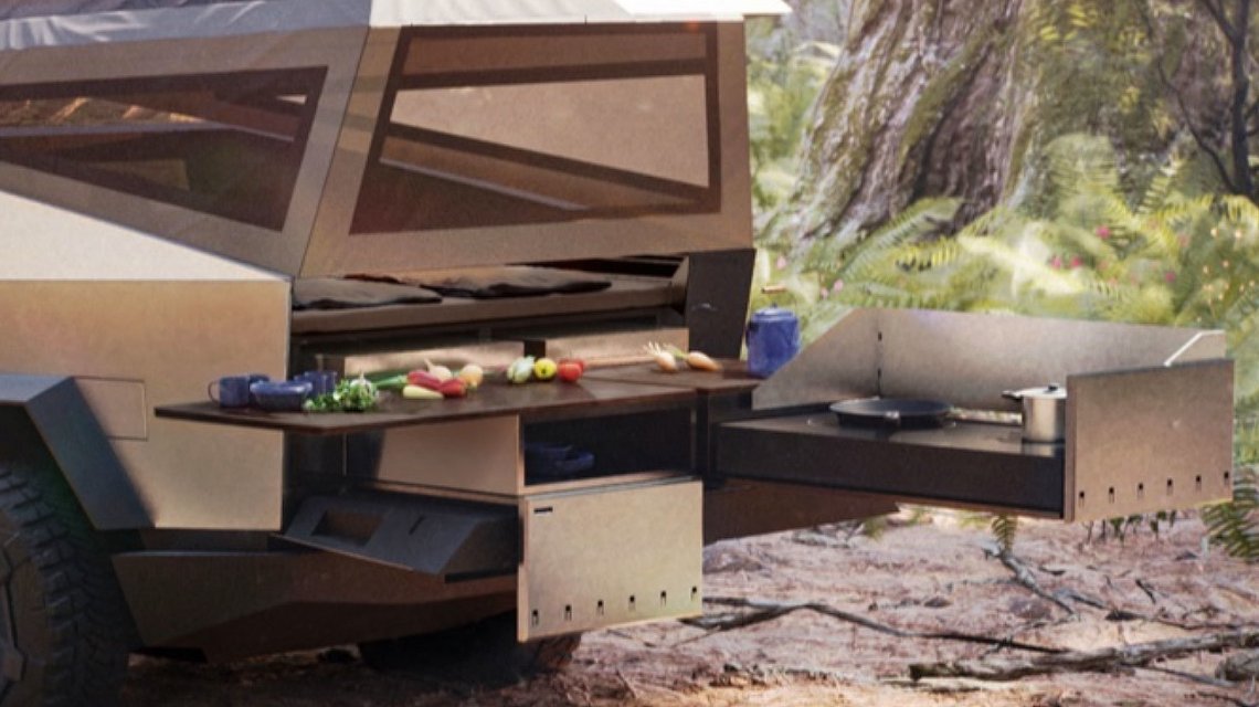 Così il pick-up Tesla si trasforma in camper