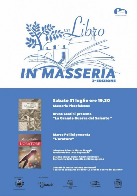 “L’Oratore”, il romanzo del regista Marco Pollini alla 3a edizione di Un Libro in Masseria