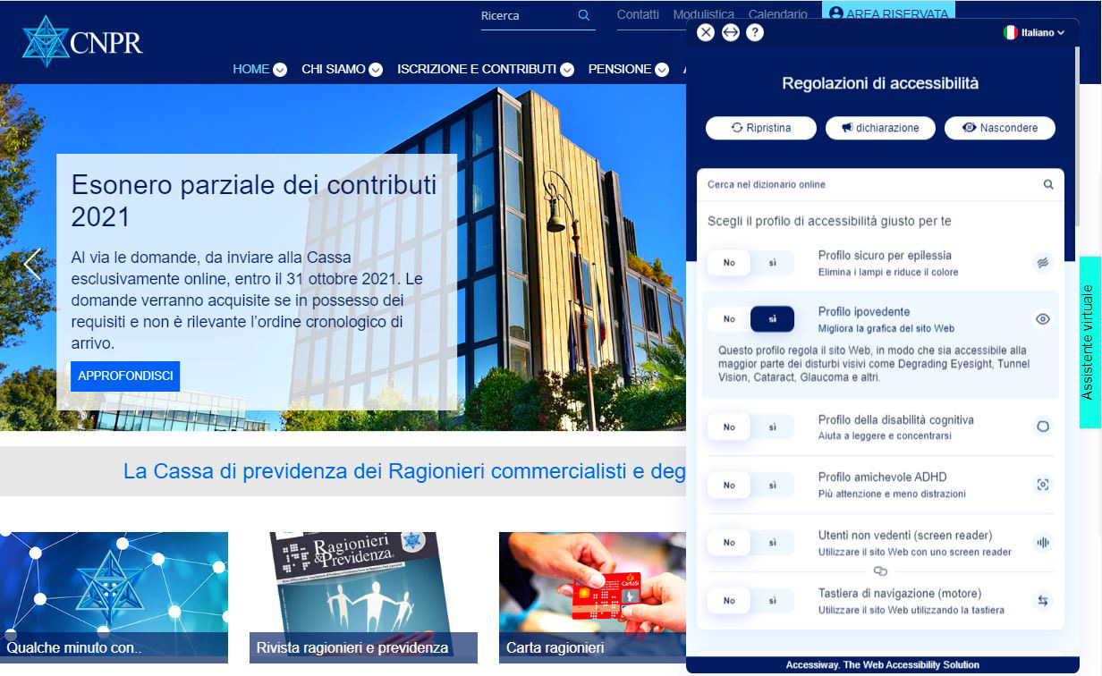 Cassa ragionieri, da oggi il sito web è accessibile anche per chi è affetto da disabilità
