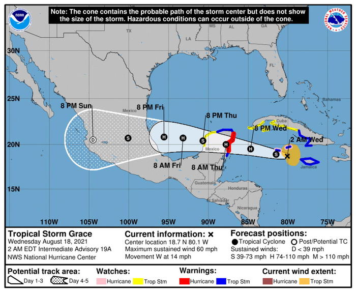 Messico: Grace è diventato uragano e va verso lo Yucatan